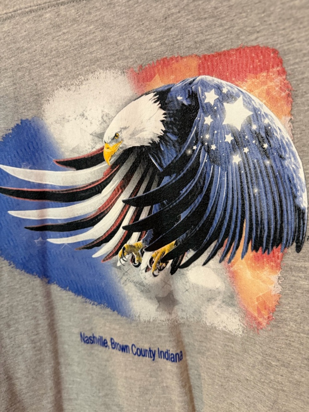 Patriotic American Bald Eagle Graphic Womens Short Sleeve V-Neck Tee XL - Picture 2 of 8
